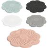 Rieoany Set 5 Filtro Scarico Doccia in Silicone, Raccogli Filtro Capelli Doccia, Tappo Lavandino Cucina Universale, Copertura Scarico Anti Intasamento, Nero, Grigio, Bianco, Rosa, Azzurro