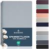 BARBONS - Lenzuola Una Piazza e Mezza Cotone 140x200 cm - Certificato Oeko-Tex, Con Angoli Morbido e Traspirante, Adatto per letto Copriletto, Facile da Lavare Lenzuolo 140 x 200 - Azzurro