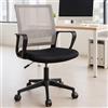 BAKAJI Sedia da Scrivania Girevole con Altezza Regolabile, Poltrona Base Nylon, 4 Ruote Piroettanti, Seduta Traspirante Antisudore, Alzata a Gas, Ideale per Casa, Ufficio, Imbottitura Schiuma (Grigio)