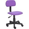FurnitureR - Sedia da scrivania, per lavorare al computer in casa e in ufficio, con schienale intermedio, regolabile, con rotelle, ideale per lo studio dei bambini viola Purple