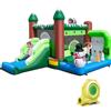 COSTWAY Castello Gonfiabile con Pupazzo di Neve, Gioco Gonfiabile per Bambini con Scivolo, Piscina di Palline, Basket, Gonfiabile con Pupazzo di Neve e Ventilatore da 735W, 380 x 340 x 245 cm