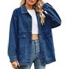 MJGkhiy Giacca Donna In Jeans Elegante Maniche Lunghe Denim Jacket Curvy Strappati Giubbino Jean Oversize Retro Moda Button Up Giacche Primavera Autunno