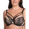 Vivisence Reggiseno Morbido con Pizzo Floreale Inserti Eleganza per Tutti I Giorni 1082, Beige,5F