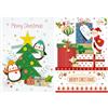 ARKRAFT set 2 biglietti biglietto natalizio auguri natale con portasoldi 17 x 12 cm busta rossa (E)