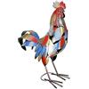 Gilde Grande statuetta decorativa Gallo XL, statuetta di animali in metallo, realizzata a mano e dipinta a mano, regalo decorativo, multicolore, altezza 50 cm