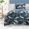 dream FACTORY Biancheria da letto in microfibra super morbida, facile da lavare, motivo: squali blu, completo