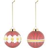Alessi Delight NZ04SET1 - Set di Due Palle per Albero di Natale, in Vetro Soffiato, Diametro 6 cm, Rosso, Bianco, Oro