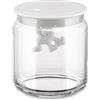 Alessi AMDR04 W Gianni a Little Man Holding On Tight Barattolo Ermetico in Vetro con Coperchio in Resina Termoplastica, Bianco, 70 cl