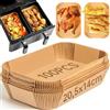 PETHREE Carta Forno per Friggitrice ad Aria, 100 Pezzi 20,5x14cm Rettangolare Carta per Friggitrice ad Aria Compatibile AF300EU AF400EU 7,6L - 10L Doppio Zona Airfryer - BPA Free Air Fryer Accessori