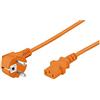 goobay Wentronic - Cavo di alimentazione angolato con connettore Schuko conforme a IEC 320 C13, Made in Germany, lunghezza: 3 metri, colore: Arancione