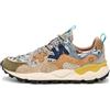 FLOWER MOUNTAIN YAMANO 3 WOMAN Sneakers in suede e jaquard flower print cloud grey taupe cream