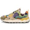 FLOWER MOUNTAIN YAMANO 3 WOMAN Sneakers in suede e teddy - Grigio-Verde
