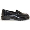 ELISA LANCI MOCASSINO IN PELLE ABRASIV LUXOR NERO CON BORCHIE