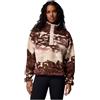 COLUMBIA PILE CROPPED STAMPATO CON ABBOTTONATURA CORTA A PRESSIONE HELVETIA DA DONNA TABACCO SISTERS DARK STONE