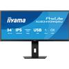 iiyama ProLite XUB3493WQSU-B6 Monitor ultra-wide da 34 con pannello IPS, PiP, PBP e supporto regolabile in altezza