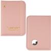 Czzmy Airtag, porta passaporto con slot per Airtag, per uomo e donna, sottile, in pelle, per viaggi, anti-smarrimento, 1 lichee Rosa, 1Pcs, Moderno