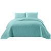 PIPOEI Trapunta Estiva Matrimoniale con 2 Federe, Copriletto Trapuntato 220x240cm/240x260cm Cotone Primaverile Elegante Trapuntino Coperta Leggera (Blu, Doppio)