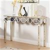 Artloge Consolle Ingresso Specchio a Vetro: Tavolo Consolle Oro Vetro Moderno Consolle Stretto Divano Dietro Tavolino Entrata Salotto Soggiorno Salvaspazio Corridoio Arredo da Stile 120x35x76cm