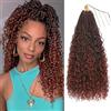 XIIMENALU Boho Faux Locs Crochet Hair 8 Confezioni Goddess Soft Locs con Finiture Riccie Pre-Anellato Locs Bohemian Crochet Hair Extensions per Donne Nere (T350#, 45,7 cm (Confezione da 8))