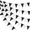 Kreatwow Banner Decorativo Triangolare Nero Tessuto 180 cm per Feste a Tema Musicale, Concerti ed Eventi