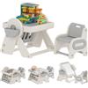 AIYAPLAY Tavolo Multiuso per Bambini con Ripiano Contenitore e Cassetti, in HDPE e PP, Grigio e Bianco | Aosom Italy