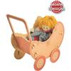 Dida Carrozzina Rosa per Bambole in Legno Naturale per Bambini di Dida