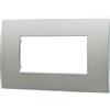 ZOREI Placca Compatibile Con Vimar Arkè, Placca Plastica Quadrata Serie Venus (4 Moduli/Posti, Silver), VA83301