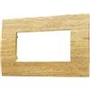 ZOREI Placca Compatibile Con Vimar Arkè, Placca Plastica Quadrata Serie Venus (4 Moduli/Posti, Legno Scuro)