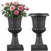 VEVOR Vaso per Fioriere in Plastica 25 x 42 cm, Vaso da Fiori Classico, Set da 2, Urna da Giardino per Piante Urna in Plastica da Fiori per Interni, Esterni, Eventi, Palcoscenici, Ingressi, Nero