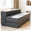 DYNMC you Divano Letto 140 cm - Premium Modern Grigio - Divano Pieghevole & Materasso - Memory Foam 19 cm - 110 kg - Lavabile 30°C - Camera Ospiti, Bambini & Soggiorno - OEKO-TEX Standard 100 Certificato