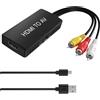 DigitPro Convertitore HDMI a RCA Adattatore HDMI a AV, 1080Phdmi a Composito CVBS AV Convertitore Video Audio con cavo AV Supporta PAL/NTSC per PC, TV, WII, Xbox, STB, VHS, VCR