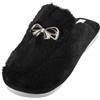 JOMIX Pantofole Donna Invernali Peluche Ciabatte Pelose Calde Decorato con Fiocco Strass Morbide e Comode per Inverno Suola Antiscivolo in PVC Leggero WIS255211 Nero 36/37