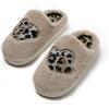 JOMIX Pantofole Donna Invernali con Cuore Maculato Ciabatte Pelose Leopardate Calde da Casa Slippers da Interno Morbide Elegante Suola Antiscivolo TPR WPW255169 Bianco 36/37