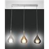 FABAS LUCE 3481-48-297 Sospensione Lila Struttura in metallo verniciato bianco e vetri borosilicati in tre colori Ambra, fumÃƒ e trasparente