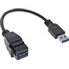 InLine® Cavo adattatore USB 3.2 Gen1, connettore USB A/presa Keystone, 0,2 m