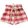 Pantaloncino Aventiquattrore in tela con quadri bianchi e rosso fragola