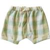 Pantaloncino Aventiquattrore in tela con quadri bianchi e verdi con risvolto sul fondo