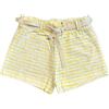 Pantaloncino Aventiquattrore a righe bianca e gialla con coulisse in vita
