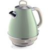 Ariete Bollitore Vintage 2869, Bollitore Elettrico con Livello Acqua Visibile, Base Cordless a 360°, Spegnimento Automatico, Filtro Tisana, Capacità 1,7 L, Acciaio Inossidabile, 2000W, Verde
