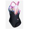 Arena Women'S Dreaming Swimsuit V Back Black-Shocking Pink Donna
