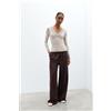 Intimissimi Maglia Scollo A V Ultralight Con Cashmere E Pizzo Beige