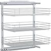 vidaXL Cestello in Filo Metallico Estraibile a 3 Livelli Guide Scorrevoli Supporto Stoccaggio Cucina Carrello a Rete Argento 47x35x56 cm