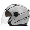 LIONCIANO Casco Semiaperto Adulto con Doppia Visiera, Casco Moto Demi-Jet Moto Cross Casco Scooter Caschi Motorino Vintage, Piloto Urbano Helm(Grigio)