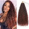 XIIMENALU Boho Faux Locs Crochet Hair 8 Confezioni Goddess Soft Locs con Estremità Ricci Pre-Anellato Bohemian River Locs Extension per Capelli Crochet per Donne Nere (T350#, 61 cm (Confezione da 8))