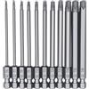 KEWAYO Set di Cacciaviti Torx Inserti, 11 Pezzi da 100mm, Punte Magnetiche per Avvitatori, Gambo Esagonale da 1/4 di Pollice, Ideale per Trapani Elettrici e Riparazioni, Punte Torx T6-T40