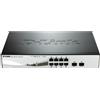 D-Link Switch Web Managed - D-Link Smart 8 porte 10/100/1000Mbps PoE + 2 porte SFP - Po