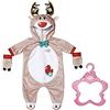 BABY born Tutina da Renna per Bambole da 43cm-per Mani Piccole, promuove l'empatia e Le abilità sociali-età: dai 3 Anni in su-Include Corna Dorate, Naso Rosso e Guanti, Colore, (515 831700)