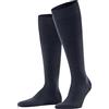 Falke Airport M Kh lana cotone al ginocchio tinta unita 1 paio, Calzini lunghi Uomo, Blu Dark Blue Melange 6688, 39-40