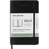 Moleskine 8056598851090 - Agenda Settimanale 18-Mesi, Agenda Pocket 2022/2023, Agenda Settimanale con Copertina Morbida e Chiusura Elastica, Formato Pocket 9 x 14 cm, Colore Nero