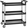 VEVOR Carrello Portavivande, Capacità di Carico 226 kg Carrello per Servizi Alimentari in Plastica a 3 Livelli da 790 x 490 mm con Ruote Girevoli 360° per Magazzino, Ufficio, Casa, Ristorante, Cucina
